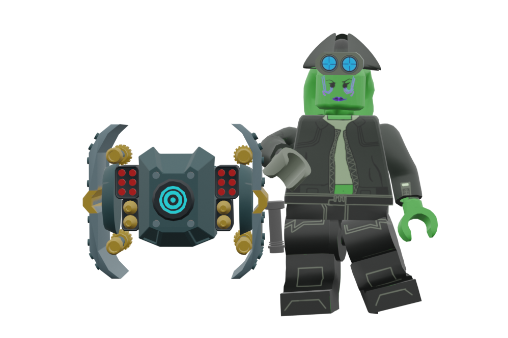 Bix, Starfall Rebellion's main character, and an enemy drone.